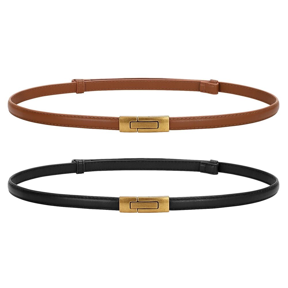 6484 Women Skinny Belts Leather Thin Waist Belts For Dress Ladies Belts